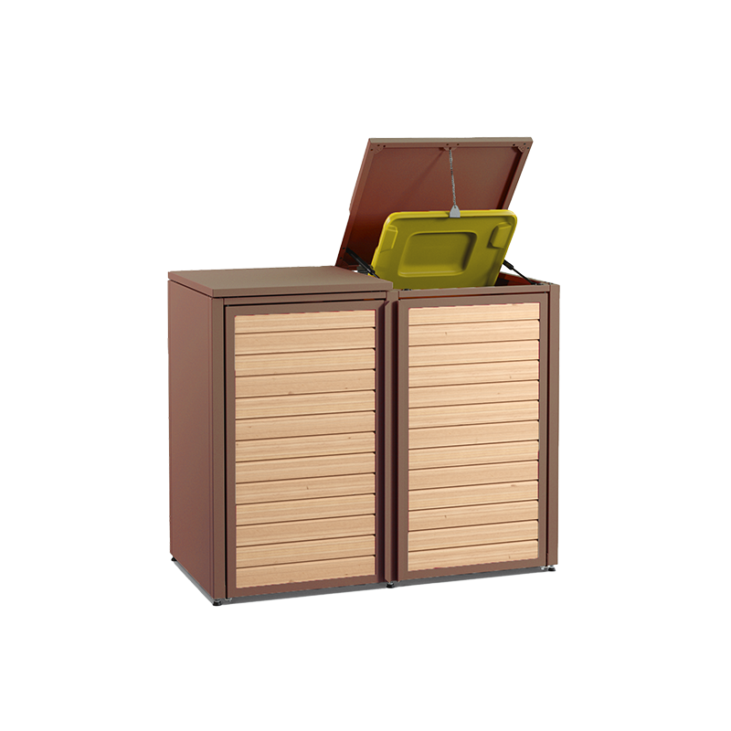 MEISTERBOX Forst Mülltonnenbox mit Holzfront